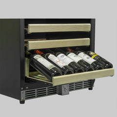 KingsBottle 48 Inch Glass Door Wine And Beverage Fridge Center Built In - KBU50BW3