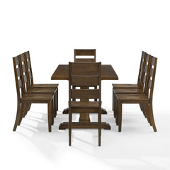 Crosley Joanna 128 Inch 9pc Dining Set Rustic-Brown -  KF13068RB-RB