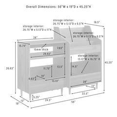 Crosley Liam 2pc Record Player Stand And Vinyl Storage Set - KF13123