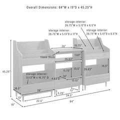 Crosley Liam 3pc Record Player Stand And Vinyl Storage Set - KF13124