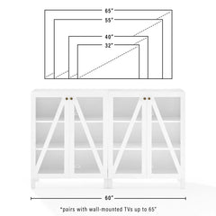 Crosley Cassai 2-piece Media Sideboard Cabinet Set - KF13133