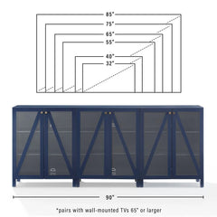 Crosley Cassai 3-piece Media Sideboard Cabinet Set - KF13134