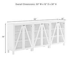 Crosley Cassai 3-piece Media Sideboard Cabinet Set - KF13134