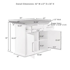 Crosley Bartlett Wood Top Kitchen Island W/uph Square Stools - KF30093WH-BK
