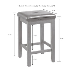 Crosley Bartlett Wood Top Kitchen Island W/uph Square Stools - KF30093WH-BK