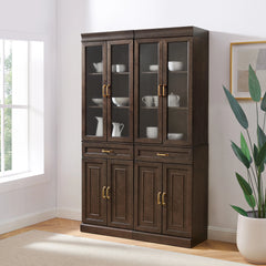 Crosley Stanton 2pc Glass Door Kitchen Storage Pantry Cabinet Set - KF33034CO