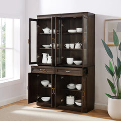 Crosley Stanton 2pc Glass Door Kitchen Storage Pantry Cabinet Set - KF33034CO