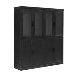 Crosley Essen 2Pc Pantry Storage Cabinet W/Glass Door Hutch Set - KF33066BK