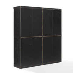 Crosley Essen 2Pc Pantry Storage Cabinet W/Glass Door Hutch Set - KF33066BK
