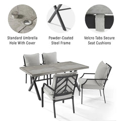 Crosley Otto 2pc Outdoor Chair Set - CO6293MB-GY