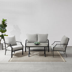Crosley Otto 4pc Outdoor Loveseat Patio Furniture Set - KO60064MB-GY