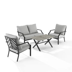 Crosley Otto 4pc Outdoor Loveseat Patio Furniture Set - KO60064MB-GY