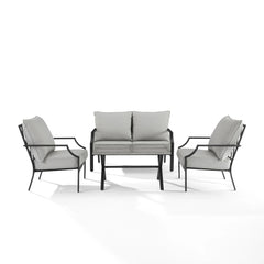 Crosley Otto 4pc Outdoor Loveseat Patio Furniture Set - KO60064MB-GY