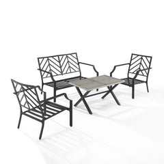 Crosley Otto 4pc Outdoor Loveseat Patio Furniture Set - KO60064MB-GY
