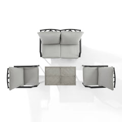 Crosley Otto 4pc Outdoor Loveseat Patio Furniture Set - KO60064MB-GY