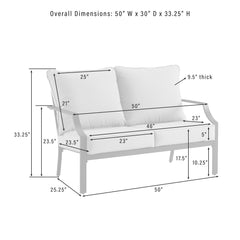 Crosley Otto 4pc Outdoor Loveseat Patio Furniture Set - KO60064MB-GY