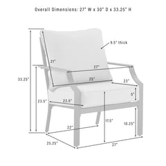 Crosley Otto 4pc Outdoor Loveseat Patio Furniture Set - KO60064MB-GY