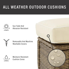 Crosley Bradenton 5pc Wicker Outdoor Chair Set W/ Fire Table - KO70206WB