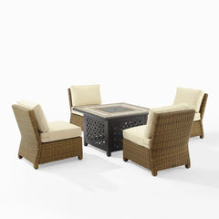 Crosley Bradenton 5pc Wicker Outdoor Chair Set W/ Fire Table - KO70206WB