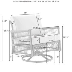 Crosley Thatcher 2pc Wicker Swivel Rocker Outdoor Chair Set - KO70435DW-CR