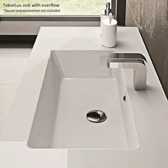 LaToscana Ameno 38" Curved Tekorlux Vanity Top with Left Integrated Basin - LV141-SX