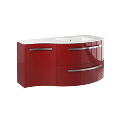 LaToscana Ameno 43" Wall Mounted Vanity Set with Left Concave Cabinet Glossy Red - AM43OPT2R