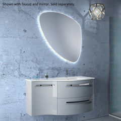 LaToscana Ameno 43" Curved Tekorlux Vanity Top with Right Integrated Basin - LV121-DX