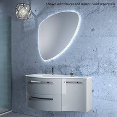 LaToscana Ameno 43" Curved Tekorlux Vanity Top with Left Integrated Basin - LV121-SX
