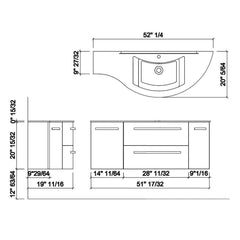 LaToscana Ameno Left Concave Vanity Side Cabinet - AMB018-SX