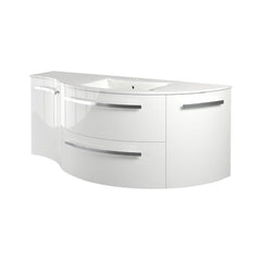 LaToscana Ameno 52" Curved Tekorlux Vanity Top with Right Integrated Basin - LV144-DX