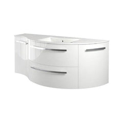 LaToscana Ameno 52" Curved Tekorlux Vanity Top with Right Integrated Basin - LV144-DX