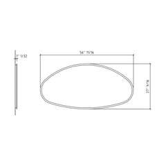 LaToscana 57" x 27" Oval Frameless Wall Mirror with LED - S654