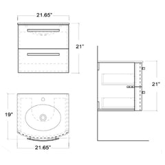 LaToscana Palio 22" Tekorlux Vanity Top with Integrated Basin - LV108