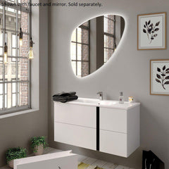 LaToscana Vertical 39" Wall Mounted Vanity Kit Glossy White - VEL7630OPT1W