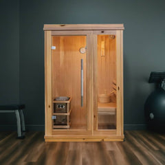 Sunray Aston 1–2 Person Indoor Traditional Sauna with 4.5kW Harvia Heater & Canadian Cedar Construction - HL200TN Aston