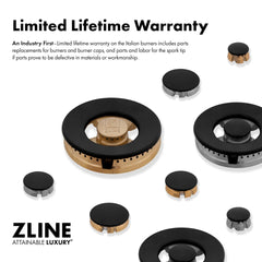 ZLINE Autograph Edition 30 in. 4.2 cu. ft. Select Gas Range with 4 Burner Cooktop and Convection Gas Oven in Black Stainless Steel - HGRBZ-30