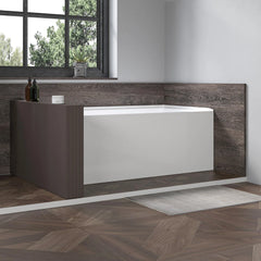Vanity Art 54 in. x 32 in. Acrylic Alcove Skirt Soaking Bathtub with Right Overflow and Drain - B301M-RIGHT