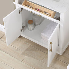 Altair Gavino 30" Single Bathroom Vanity with Grain White Engineered Stone Countertop - 557030