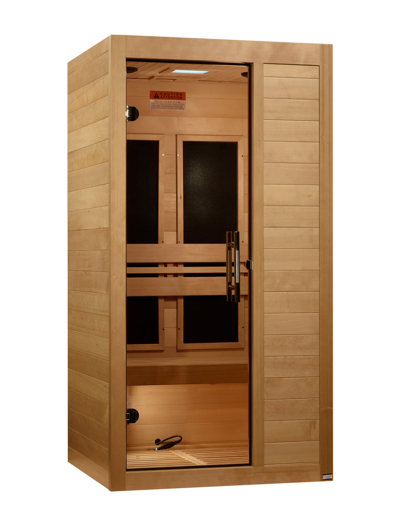Maxxus 1 Person S-Line Infrared Sauna Low EMF with Canadian Hemlock - MX-S106-01