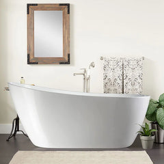 Vanity Art 55" x 28" Freestanding Acrylic Soaking Tub - B531
