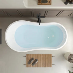 Vanity Art 55" x 28" Freestanding Acrylic Soaking Tub - B531