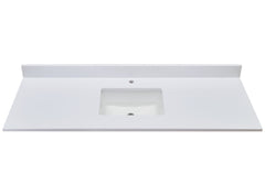 Altair 61 in. Engineered Stone Vanity Top in Milano White with White Sink