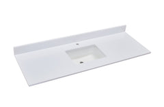 Altair 61 in. Engineered Stone Vanity Top in Milano White with White Sink