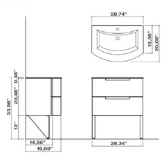LaToscana Oasi 29" Wall Mounted Vanity Kit - OA29OPT1