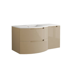 LaToscana Oasi 43" Wall Mounted Vanity Set with Right Side Cabinet Glossy Sand - OA43OPT2S