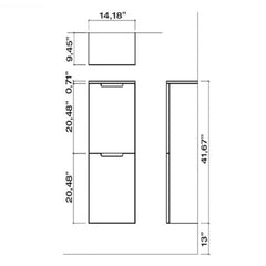LaToscana Oasi Wall Mounted Linen Tower Cabinet 14" x 41" - OAC024