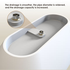 Altair Ryder 59" x 30" Solid Surface Soaking Bathtub with Integrated Overflow - 53360-BAT