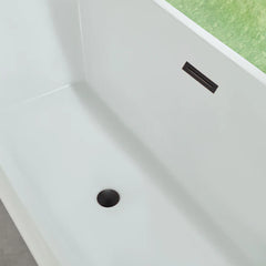 Vanity Art 67"  Acrylic Flatbottom Freestanding Soaking Bathtub in White/Polished Chrome - VA6820