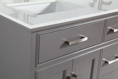 Bath Vanity  with Engineered Marble Top in White with Basin and Mirror - VA1060D
