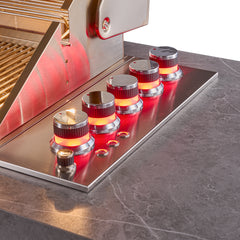 Forno Rimini Outdoor Kitchen 30" BBQ 62,600 BTU, 3 Burners with Sear & Rotisserie, 2.4 cu.ft. Beverage Center, Stainless Steel Sink, Black Cabinets & Gray Sintered Stone Countertop - FODKT2544BLK